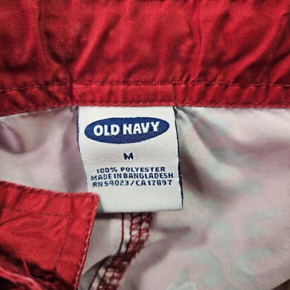 Old Navy Swim Trunks Mens Size Medium Red Floral Board Shorts - Picture 6 of 10